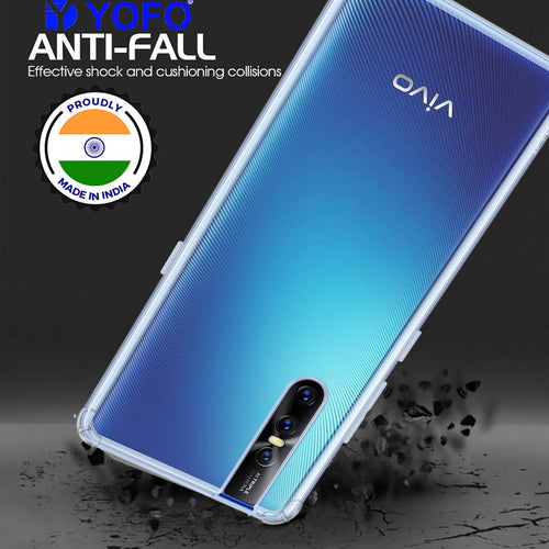YOFO Back Cover for Vivo V15 (Flexible|Silicone|Transparent|Full Camera Protection)