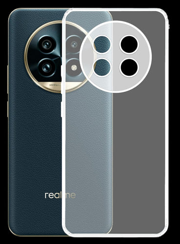 YOFO Back Cover for Realme 13 Pro (5G) (Flexible|Silicone|Transparent|Full Camera Protection|Dust Plug)