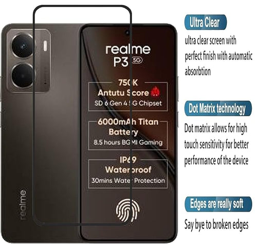 Edge to Edge Tempered Glass for Realme P3