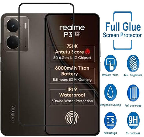 Edge to Edge Tempered Glass for Realme P3
