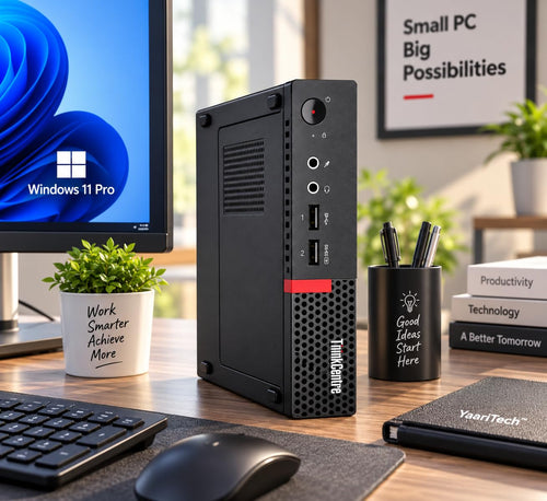 Lenovo Tiny Desktop PC | 7Th Gᥱn Processor, DDR4 RAM, SSD |Build in WiFi HD Graphics | DP, Windows 11 Pro, MS Office (1 Year Brand Warranty) (Core i7 7th Gen, 512, GB, 16, GB) Refurbished