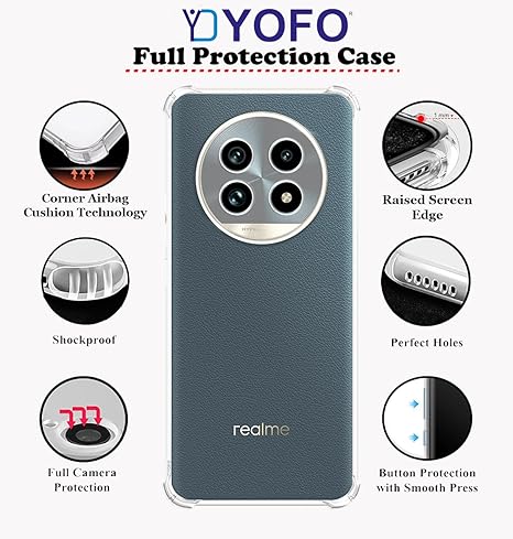 YOFO Transparent Back Cover for Realme 13 Pro (5G)