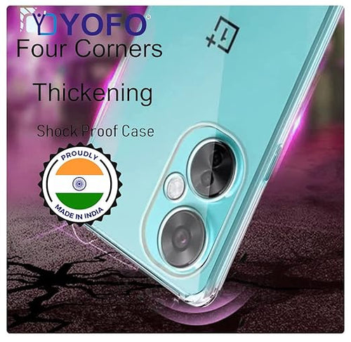 YOFO 2.0 MM Back Cover for OnePlus Nord CE-3 Lite (Silicone|Transparent|Camera Protection/Heavyduty)