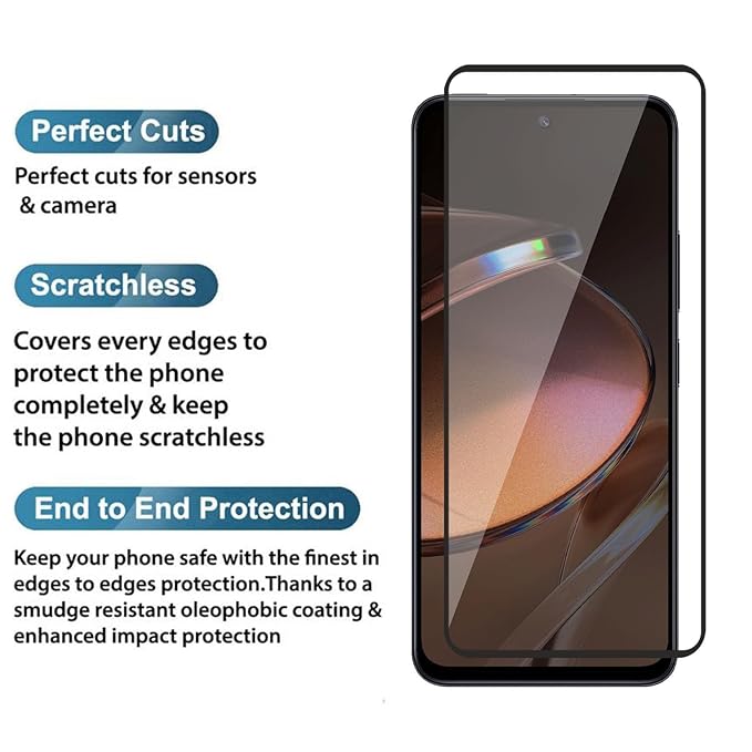 YOFO Edge to Edge Tempered Glass for Redmi 13 5G,  Redmi 12 4G/5G