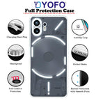 YOFO Back Cover for Nothing Phone 2 (SlimFlexible|Silicone|Transparent|Camera Protection|DustPlug)