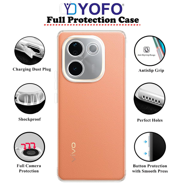 YOFO Silicone Back Cover Case for Vivo T3 Pro (5G) / iQOO Z9s Pro (5G)