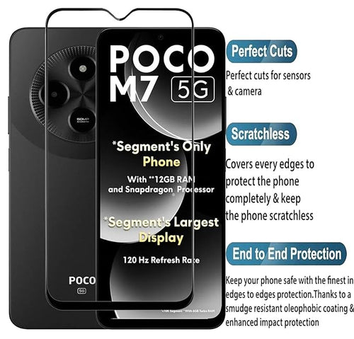 Edge to Edge Tempered Glass for Poco M7 5G
