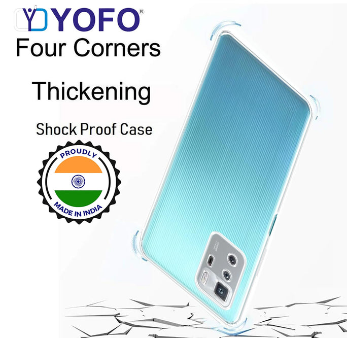 YOFO Back Cover for Poco X3 GT (5G) (Flexible|Silicone|Transparent|Full Camera Protection|Dust Plug)