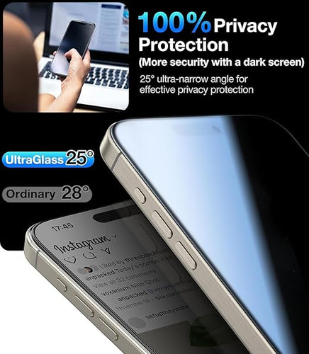 OneMinutes Edge of Edge Privacy Tempered Glass for IPhone 12Pro Max