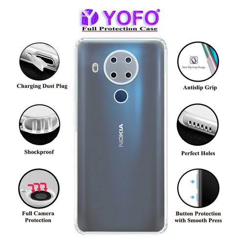 YOFO Back Cover for Nokia 5.4 (Flexible|Silicone|Transparent|Anti Dust Plug|Camera Protection)