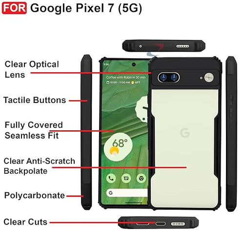 YOFO Google Pixel 7 (5G) Back Case Cover | Camera Protection Shockproof Bumper