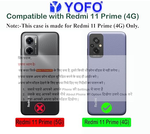 YOFO Back Cover for Redmi 11 Prime (4G) (Silicone|Transparent|Camera Protection)