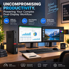 Lenovo Tiny Desktop PC | 7Th Gᥱn Processor, DDR4 RAM, SSD |Build in WiFi HD Graphics | DP, Windows 11 Pro, MS Office (1 Year Brand Warranty) (Core i7 7th Gen, 512, GB, 16, GB) Refurbished