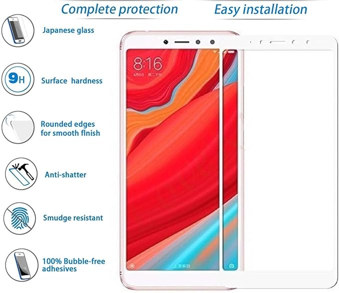 YOFO Edge to Edge Tempered Glass for Mi Redmi Y2