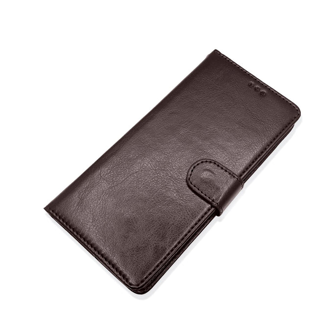 YOFO Vivo Y20G Flip Cover | PU Leather Finish | 360 Protection | Wallet & Stand | Strong Magnetic Flip Case for Vivo Y20G (Brown)