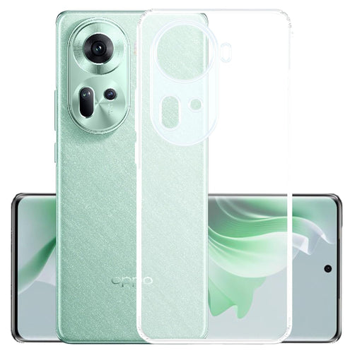 YOFO Back Cover for Oppo Reno 11 (5G) (Flexible|Silicone|Transparent|Anti Dust Plug|Camera Protection)