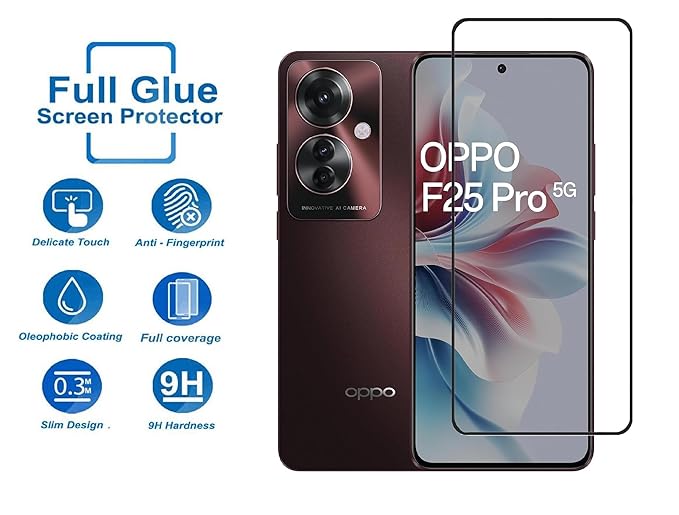 Edge to Edge Tempered Glass for Oppo F25 Pro (5G)