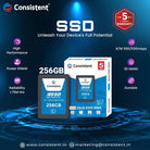 Consistent SSD 256GB 2.5 Inch SATA Internal SSD - Read: 550MB/s & Write: 500MB/s