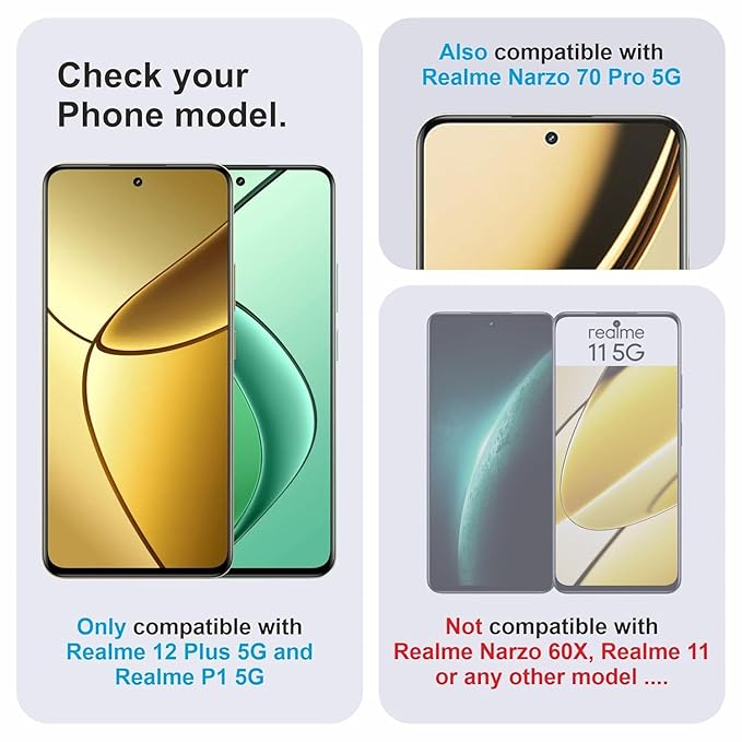 Edge to Edge Tempered Glass for Realme P1