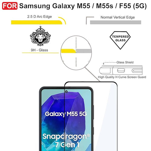 Edge to Edge Tempered Glass for Samsung F55,M55 5G ,F62, M62,M51,M52 5G,M53 5G