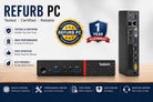 Lenovo Think Centre Tiny Desktop PC | i3 6th Gen | 8GB RAM |128GB SSD | Win 11 Pro | MS Office | with 5g 2.4Ghz/5Ghz WiFi Dongle Refurbished