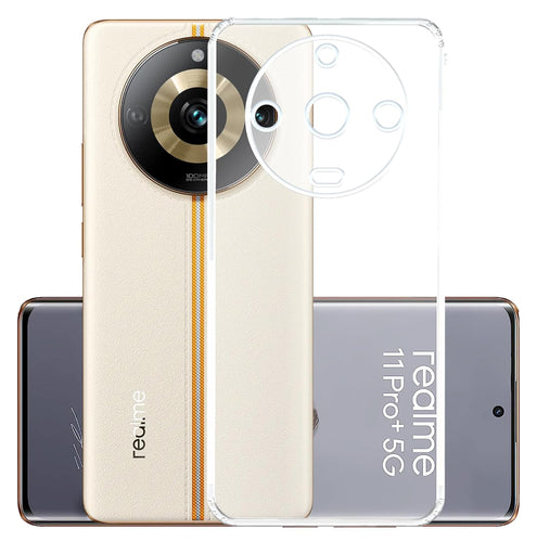 YOFO Back Cover for Realme 11 Pro / 11 Pro Plus (5G) (SlimFlexible|Silicone|Transparent|Camera Protection|DustPlug) (Copy)