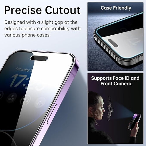 Oneminute Edge of Edge Privacy Tempered glass for IPHONE 15