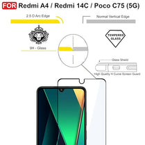 Edge to Edge Tempered glass for Redmi A4 / Redmi 14C/ Poco C75 5G