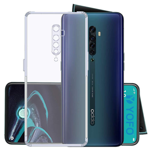 YOFO Rubber Shockproof Soft Transparent Back Cover for Oppo Reno 2 - (Transparent) Full Protection Case