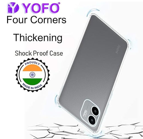 YOFO Back Cover for Redmi A1 (Silicone|Transparent|Camera Protection)