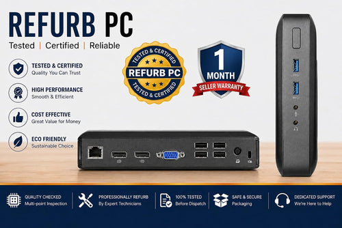 Lenovo Tiny Desktop PC Thin Client 𝗔𝗠𝗗 GX-212JC / 4GB RAM / 128GB SSD/Win 10 IoT Enterprise/MS Office Refurbished
