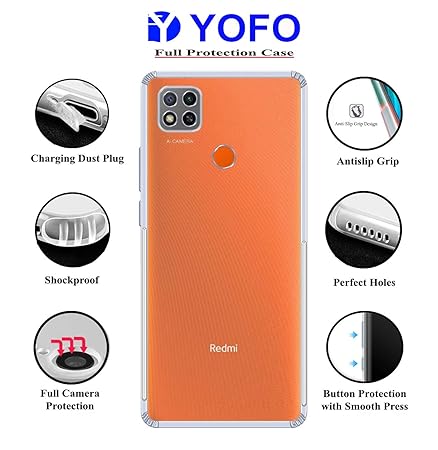 YOFO Transparent Back Cover  for mi redmi 9