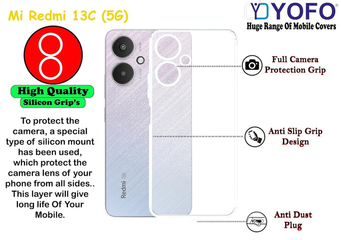 YOFO Transparent Back Cover for Mi Redmi 13C (5G)