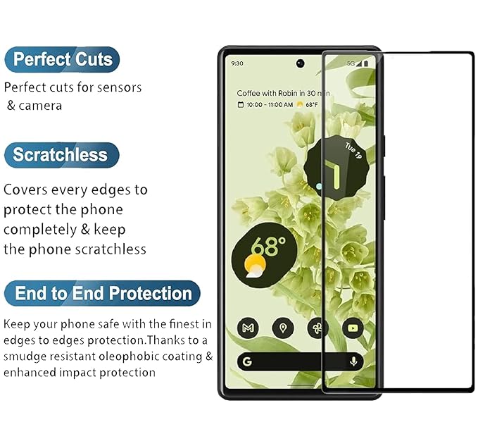 Edge to Edge Tempered Glass for Google Pixel 6