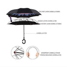 Double Layer Inverted Reversible Umbrella (Multicolor)