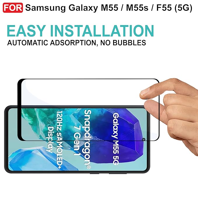 Edge to Edge Tempered Glass for Samsung F55,M55 5G ,F62, M62,M51,M52 5G,M53 5G