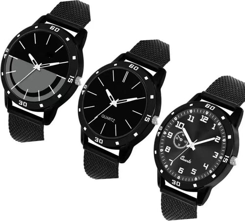 Analog Multicolour Dial Men's Watch Combo of 3