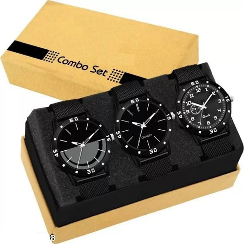 Analog Multicolour Dial Men's Watch Combo of 3