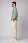 Men’s Solid Light Green Shirt | Cotton Blend | Regular Fit | Full Sleeves