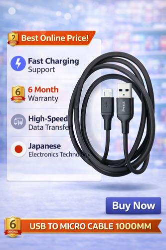 Fast Charging Micro USB Cable  | 1000mm Extra Tough Data Transfer Cord for Android Smartphones & Tablets (1 Pc)