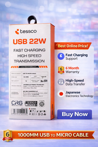 Fast Charging Micro USB Cable  | 1000mm Extra Tough Data Transfer Cord for Android Smartphones & Tablets (1 Pc)