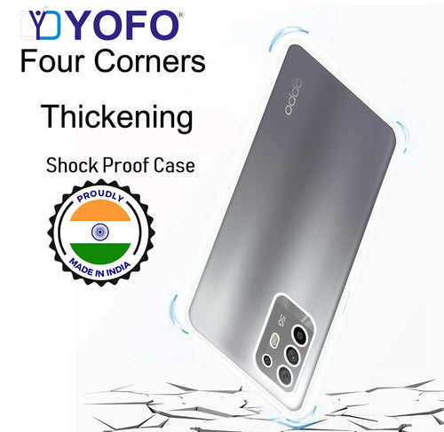 YOFO Back Cover for Oppo F19 Pro Plus (5G) / Oppo A94 (5G) / Oppo A95 (5G) (SlimFlexible|Silicone|Transparent|Camera Protection|DustPlug)