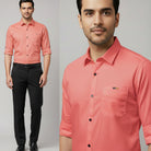 Men’s Solid Blush Pink Shirt | Cotton Blend | Regular Fit | Full Sleeves