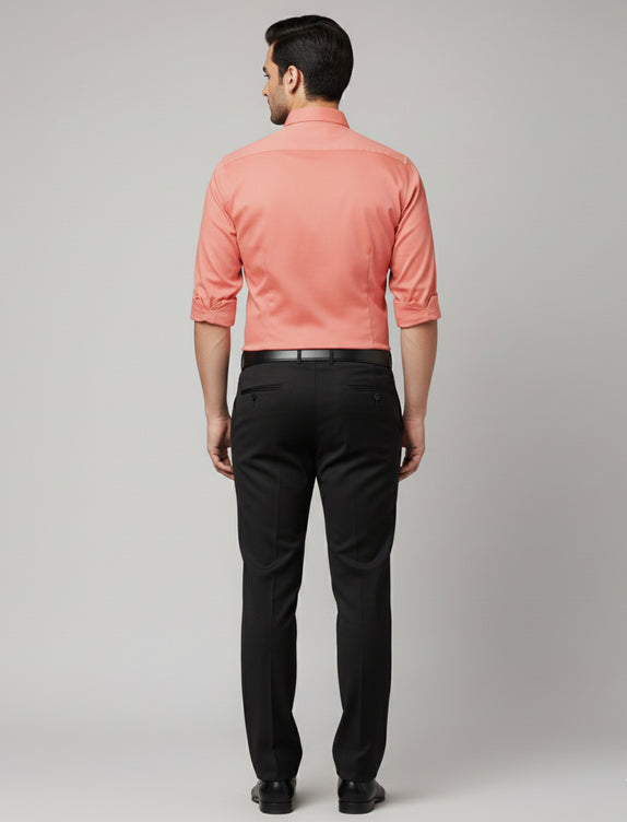 Men’s Solid Blush Pink Shirt | Cotton Blend | Regular Fit | Full Sleeves
