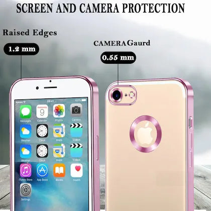 YOFO Electroplated Logo View Back Cover Case for Apple iPhone 6  (Transparent|Chrome|TPU+Polycarbonate) (Purple, Apple iPhone 6/