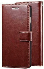 YOFO Oppo A55 Flip Cover | Leather Finish | Inside Pockets & Stand | Shockproof Wallet Style Magnetic Closure Back Cover Case for Oppo A55 (BROWN)