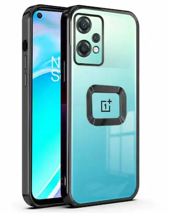 YOFO Electroplated Logo View Back Cover Case for OnePlus Nord CE-2 (Transparent|Chrome|TPU+Poly Carbonate) (BLACK)(SALE)