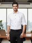 Men’s Solid White Shirt | Cotton Blend | Regular Fit | Full Sleeves