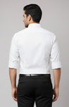 Men’s Solid White Shirt | Cotton Blend | Regular Fit | Full Sleeves