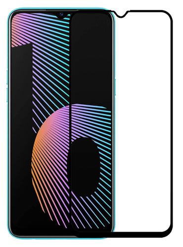 YOFO HD D+ Edge to Edge Full Screen Coverage Tempered Glass for Narzo 10 - Full Glue Gorilla Glass (Black)